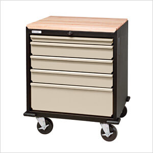 5 Drawer Base Cabinet - Black & Mojave