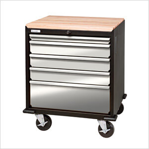 5 Drawer Base Cabinet - Black & Steel