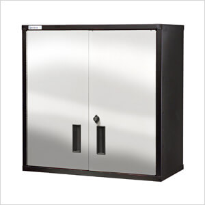 2 Door Wall Cabinet - Black & Steel