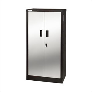 Wall Mounted Tall Locker - Black & Steel