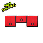 Geneva Red & Black Wall Cabinet Set