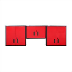 Red & Black Wall Cabinet Set