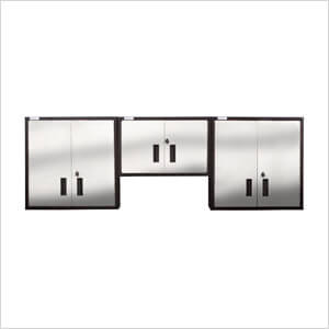 Steel & Black Wall Cabinet Set