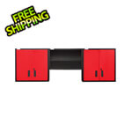 Red Cabinet and Short Shelf Set