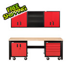 Geneva 8-Piece Red & Black Garage Set