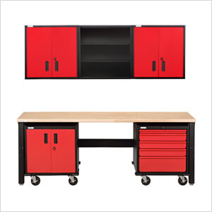 8-Piece Red & Black Garage Set