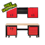 Geneva 8-Piece Red & Black Garage Kit