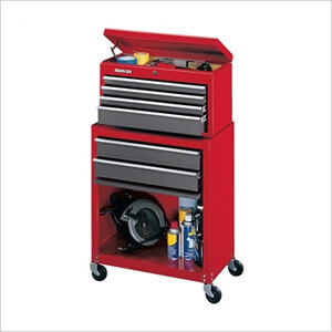 Red 6-Drawer Chest/Cabinet Combo