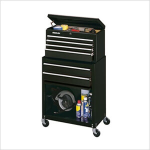Black 6-Drawer Chest/Cabinet Combo