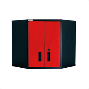 Red 2 Door Corner Wall Cabinet
