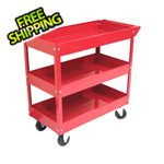 Excel Hardware Red 3-Tray Rolling Metal Tool Cart
