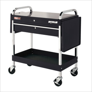 1-Drawer Black Metal Utility Cart