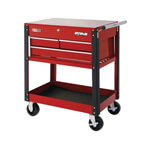 Waterloo 3-Drawer Red Metal Utility Cart