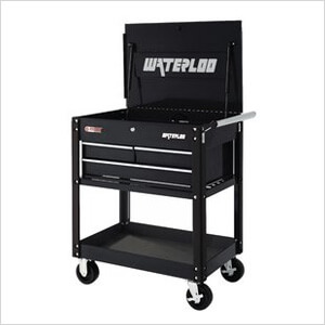 3-Drawer Black Metal Utility Cart