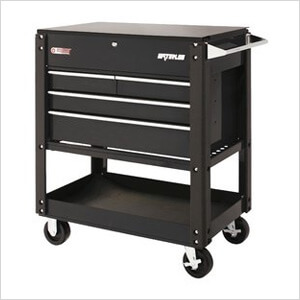 4-Drawer Black Metal Utility Cart