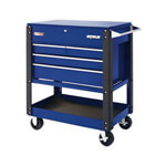 Waterloo 4-Drawer Blue Metal Utility Cart