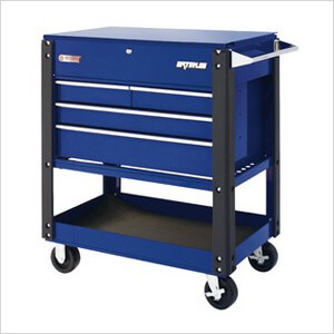 4-Drawer Blue Metal Utility Cart