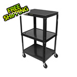 Luxor Height Adjustable Black A/V Cart