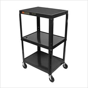 Height Adjustable Black A/V Cart