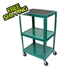 Luxor Height Adjustable Green A/V Cart