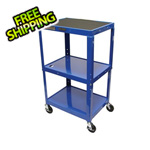 Luxor Height Adjustable Blue A/V Cart