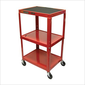 Height Adjustable Red A/V Cart