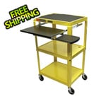 Luxor Height Adjustable Yellow A/V Cart w Tray
