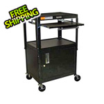 Luxor Black A/V Cart with Pullout Tray