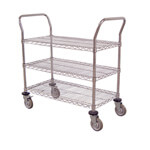 Luxor 36" 3-Shelf Chrome Wire Cart