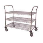 Luxor 42" 3-Shelf Chrome Wire Cart