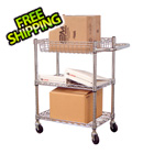 Luxor Small 3-Shelf Chrome Wire Cart