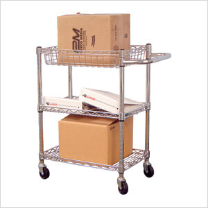 Small 3-Shelf Chrome Wire Cart