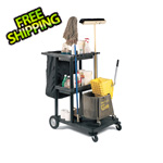 Luxor Janitor Cart with 3 Shelves