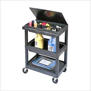 3-Shelf Utility Cart with Lid