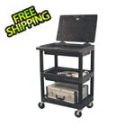 Luxor 3-Shelf Utility Cart with Locking Lid
