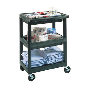 3-Shelf Service Cart with Divider