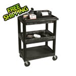 Luxor 3-Shelf Utility Cart with 2 Tub Shelves
