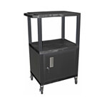 H. Wilson 42" Black Tuffy Cart with Cabinet