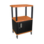H. Wilson 42" Orange Tuffy Cart with Cabinet