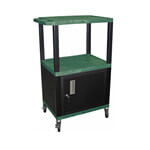 H. Wilson 42" Hunter Green Tuffy Cart with Cabinet