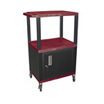 H. Wilson 42" Burgundy Tuffy Cart with Cabinet