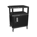 H. Wilson 34" Black Tuffy Cart with Cabinet