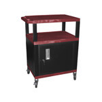 H. Wilson 34" Burgundy Tuffy Cart with Cabinet