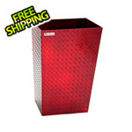 Geneva Large Red Tread Plate Trash Bin