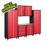 NewAge Products 7 Piece Red Cabinet Set