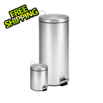 30L and 3L Stainless Steel Trash Can Combo