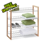 Honey Can Do 4-Tier Wood and Metal Storage Rack