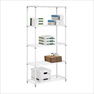White 5-Tier 72" Commercial Shelving Unit