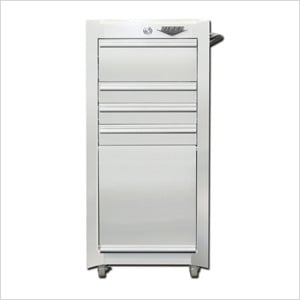 16" White 4-Drawer Rolling Cabinet