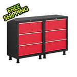 Coleman 2 x 24-Gauge Red 3-Drawer Base Cabinets